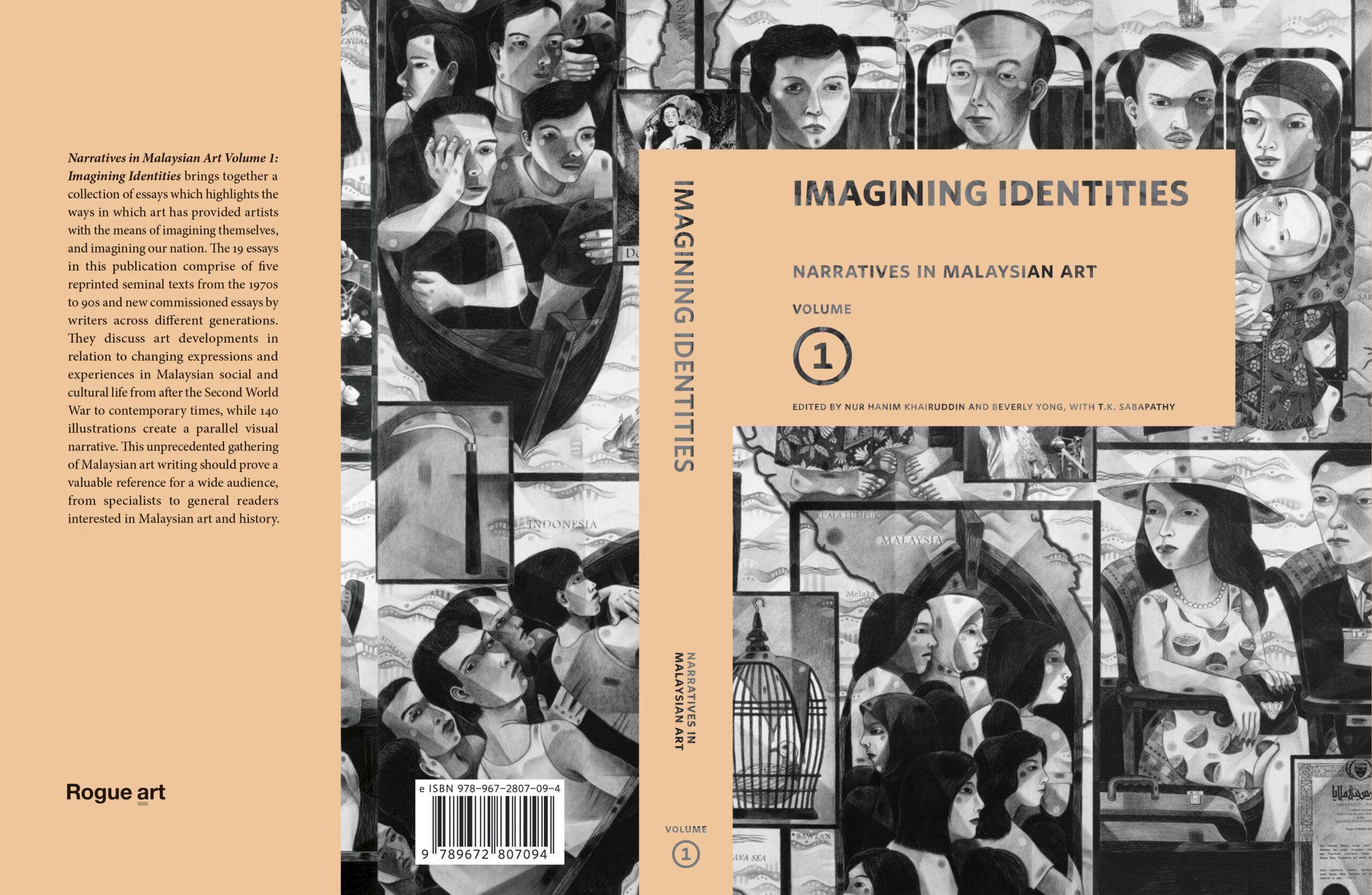 The cover of a printed journal titled Narratives in Malaysian Art: Volume 1: Imagining Identities